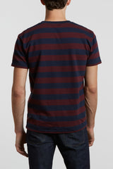 Levi's Made and Crafted Classic Tee Jacquard - Tawny Port / Navy Courage stripe