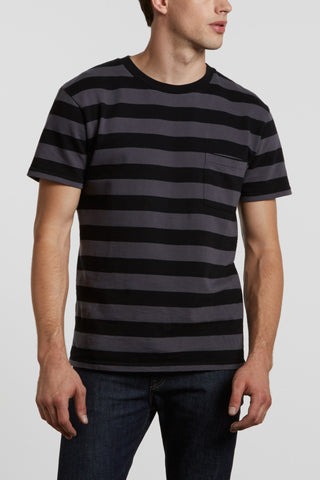Levi's Made and Crafted Classic Tee Jacquard - Raven / Black Stripe