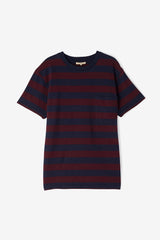 Levi's Made and Crafted Classic Tee Jacquard - Tawny Port / Navy Courage stripe