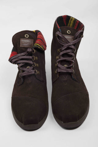 Toms Highlands Brown Suede Stripe Men's Botas